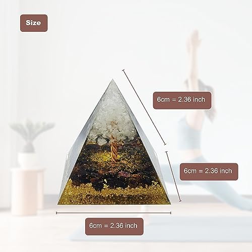 Moonstone Crystal Orgone Pyramid Crystal Energy Tower Nature Reiki Chakra Crushed Stone Flower of Life Crystal Orgonite Pyramid Healing Chakra Pyramid Festival Gift for Lover