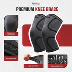 Compression Knee Brace for Women & Men, 2-Pack Knee Sleeve for Running, Basketball & Hiking, Compression Sleeve for Gym, Sports & Workout – Knee Support for Daily Activities (M: 17–19")