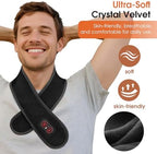 Cordless Neck Massager with Heat, Red Light Therapy for Neck, Neck Heating Pad for Pain, Heated Neck Wrap, 660nm 850nm, FSA Eligible HSA, Heated Neck Massager, 3000mAh Battery, Black