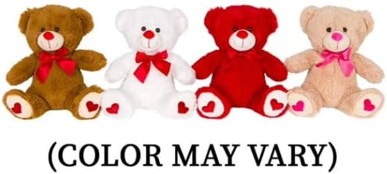 Valentines Day Gift Basket Set with Teddy (Red or White), Heart-Shaped Chocolates, Assorted Chocolates for Him or Her