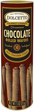 Classic Dolcetto Gourmet Chocolate Rolled Wafers With Rich Chocolate Cream