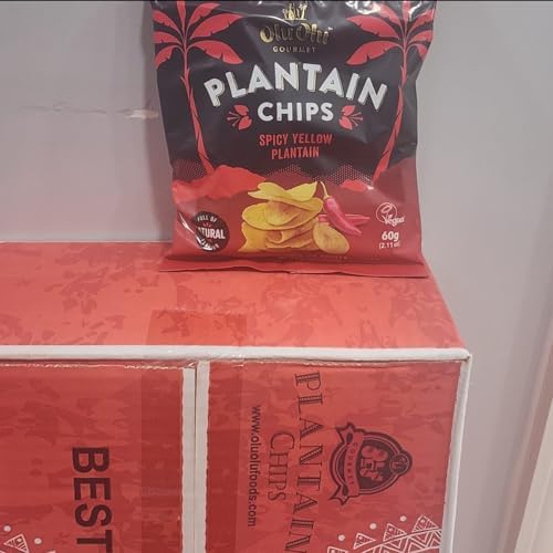 Olu Olu Yellow Plantain Chips Sweet Chilli Flavor - Pack of 24