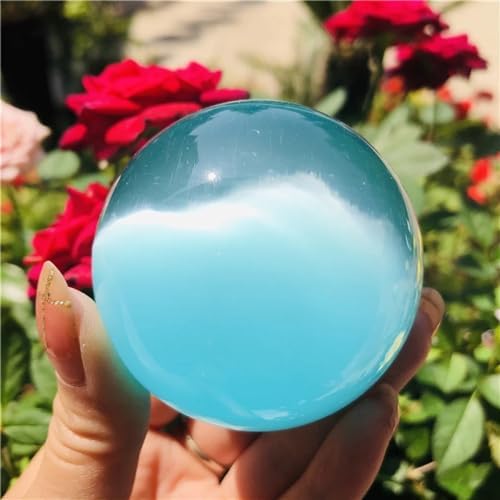 AtkitS Beautiful Blue Cat's Eye Opal Natural Quartz Crystal Healing Stone Ball Sphere Decoration (Size : 4cm)