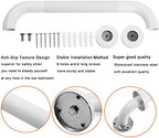 Shower Grab Bar, 2 Pack 12 Inch White Bathroom Grab Bar, 1.25" Diameter 304 Stainless Steel Anti-Slip Grab Bars for Bathtubs and Showers, Handicap Shower Grab Bar for Seniors Elderly