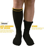 Bulinlulu Extra Width Socks for Swollen Feet-4 Pairs Bariatric Hospital Socks,Lymphedema Diabetic Socks for Women Men 13-15