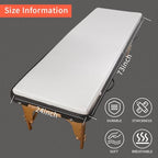 White Lash Bed Topper Memory Foam, 73x24x2 inch, Removable Cover, Non-Slip, For Massage & Beauty