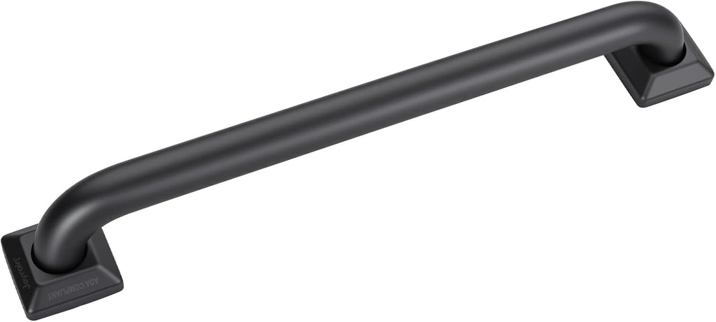 joyrain 500lb Capacity Stainless Steel Grab Bar - Heavy Duty Bathroom Safety Rail for Elderly, Anti-Slip Shower Handle, ADA Compliant (Matte Black, 12 inch)