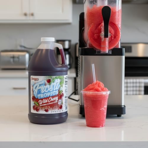 Snappy Frosti Tropics Strawberry Daiquiri Slushie Mix, Slushie Syrups for Machine, Granita Slushy Syrup, Drink Mixers for Cocktails, Slushy Drink Mixes for Alcohol, 1/2 Gallon