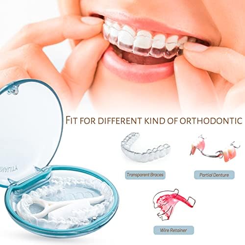 Retainer Case 2 Pack, Compatible with Invisalign, Slim Mouth Guard & Aligner Holder, Durable Portable Retainer Box with Easy Open Magnetic Closure for Travel, Adults & Teens