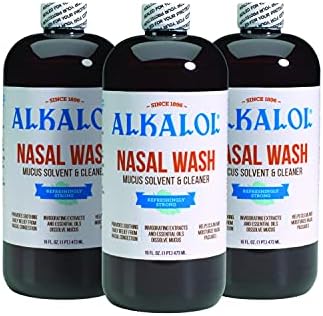 Alkalol Nasal Wash 3 Pack, NeilMed Sinus Rinse Kit with Xylitol - Natural Relief from Nasal Congestion, Dissolves Mucus, Antibacterial