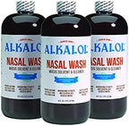Alkalol Nasal Wash 3 Pack, NeilMed Sinus Rinse Kit with Xylitol - Natural Relief from Nasal Congestion, Dissolves Mucus, Antibacterial