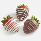 Shari’s Berries Gourmet Drizzled Strawberries | Chocolate Covered Strawberry Gift Box | Ideal for Mother's Day, Anniversary, Birthdays, Congratulations, or Saying Thank You (Half Dozen, 6 Berries)
