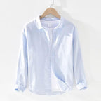 Men's Blouse Black Cotton Linen Shirt Solid Long Sleeve Breathable Simple Casual Male Loose Thin Tops Shirts