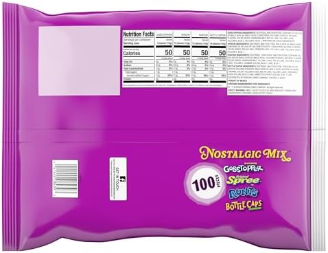 Wonka Gobstoppers, Spree, Runts, Bottlecaps, Nostalgic Candy Assortment, Party Mix, Hard Candy, 36.5 oz, 100 Count
