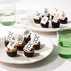 52 Pack Edible Poker Cupcake Toppers Playing Cards Cupcake Picks Casino Water Paper Playing Card Game Cake Decoration for Vegas Casino Night Party Supplies