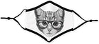 WEDDINGSTAR 3-Ply Adult Washable Cloth Face Mask Reusable and Adjustable with Filter Pocket - Nerdy Cat