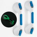 TAILI Grab Bars for Shower Glow in The Dark, 2 Pack 12.2" Grab Bars for Bathtubs and Showers,Shower Handles Shower Rails for Seniors and Elderly,Bathroom Safety Removable No Drilling Waterproof Blue