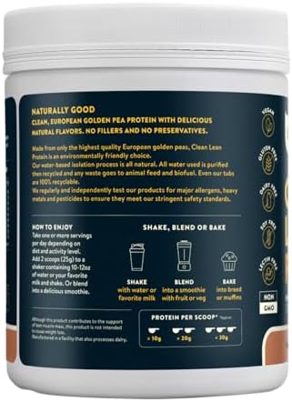 Nuzest - Pea Protein Powder - Clean Lean Protein, Premium Vegan Plant Based Protein Powder, Dairy Free, Gluten Free, GMO Free, Protein Shake, Rich Chocolate, 20 Servings, 1.1 lb