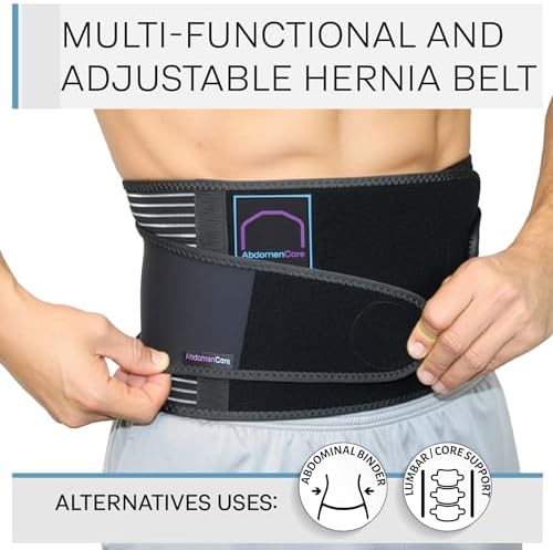 Abdomencare Umbilical Hernia Belt PRO for Men & Women – Adjustable Abdominal Hernia Support Binder w/ 2 Compression Pads & Extra Compression Strap - Umbilical, Abdominal, Post Surgery Hernias - L/XL