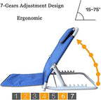Wedge-Shaped Pillow Lounge Chair Adjustable Cushion Bed with headrest Portable Stainless Steel, Head and Waist Support backrest