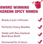 OTOKI Jin Ramen Spicy Cup Noodles – Authentic Korean Instant Cup Ramen with 13-Hour Simmered Beef Bone Broth, Bold & Fiery Flavor, Ready in 4 Minutes, 2.29 oz (Pack of 6)