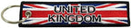 United Kingdom of Great Britain Union Jack Flag Key Chain, 100% Embroidered