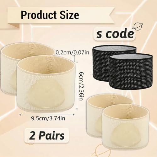 Nogeqi 2 Pairs Foot Arch Support Sleeves, Arch Support Brace Foot Compression Sleeve for Flat Feet, Heel Spurs Feet Care Pain Relief (S)