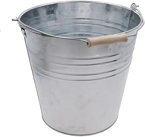 15L Galvanised Steel Metal Bucket Pail Water Coal Fire Greenhouse Garden Plants 1pc