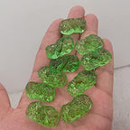 6-8g Green Moldavite Czech Meteorite Impact Glass Rough Stone Crystal Energy Stone SBOTTON-8571