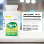 GeriCare Vitamin C 500 mg Antioxidant, Immune System Support, Nutritional Supplement Tablets, 200 Count (Pack of 1)