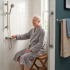 12 Inch Shower Grab Bars for Seniors 1.25'' Brushed Nickel Stainless Steel Grab Bar for Bathroom, Non Slip Knurled Safety Handrail for Bathtub Toilet Wall, Gifts for Elderly and Handicapped