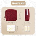 Period Bag for Teen Girls, PU Leather Sanitary Napkin Storage Bag, Menstrual Pad Bag Period Pouches Tampon Holder for Purse (Red)