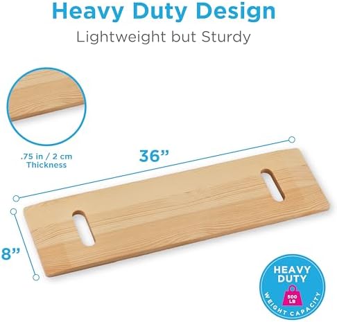 NOVA 36” Patient Transfer Board – Heavy Duty Slide Board for Wheelchair to Bed, Toilet, Car & Bathtub Transfers, Non-Slip Mobility Aid for Seniors, Elderly, Disabled & Limited Mobility Users