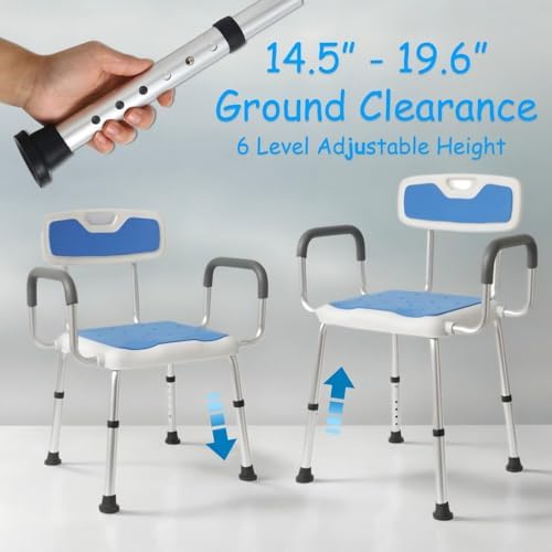 King Mills Plus Size Extra Wide Shower Chair for Elderly and Disabled with Anti-Slip Pads, Plus Size Shower Chair for Seniors, Big & Tall Person. 150kg Weight Capacity.