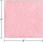 Creative Converting Paper Napkins, 3-Ply Beverage Size, Classic Pink Color, 50-Count Packages (Pack of 5)