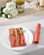 Goodluck 200-Pack Red 3-Ply Disposable Guest Napkins, 13 x 16 Inch Large Paper Hand Towels for Bathroom, Soft & Absorbent Dinner Napkins for Party, Wedding, Valentine's Day, Christmas