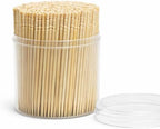 Traditional Single Point Wooden Toothpicks Made from Bamboo, Bulk Pack (500), -1 Container (500)
