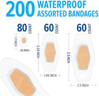 Nexcare Waterproof Clear Bandages, Covers and Protects, 360 Degree Seal Around The Pad Offers Exceptional Protection Against Water, Dirt, and Germs, Assorted Sizes, 100 Count, 2 Pack
