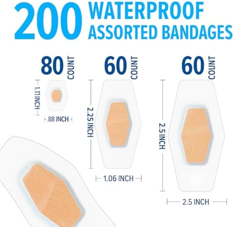 Nexcare Waterproof Clear Bandages, Covers and Protects, 360 Degree Seal Around The Pad Offers Exceptional Protection Against Water, Dirt, and Germs, Assorted Sizes, 100 Count, 2 Pack