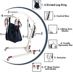 Patient Lift Electric Unfoldable Hydraulic Body Transfer for Home Use Seniors Easy-Assembly, Battery-Powered, 400lb Weight Capacity with Medium U-Sling, White, 1 Count (Pack of 1)
