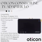 Otto Tech Oticon ConnectLine Adapter TV 3.0, Compatible with Oticon More, Real, Opn, Engage, Siya, Xceed Hearing Aids