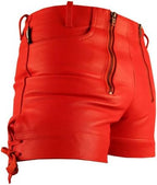Bockle® Red Bavarian Oktoberfest Lederhose Men Leather Shorts Hot Pants