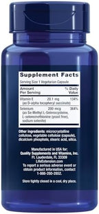 Life Extension Super Selenium Complex, 200 mcg – 3 Forms of Selenium, Vitamin E – Cellular Health & Longevity Support – Gluten-Free, Non-GMO, Vegetarian, 1 Daily – 100 Capsules