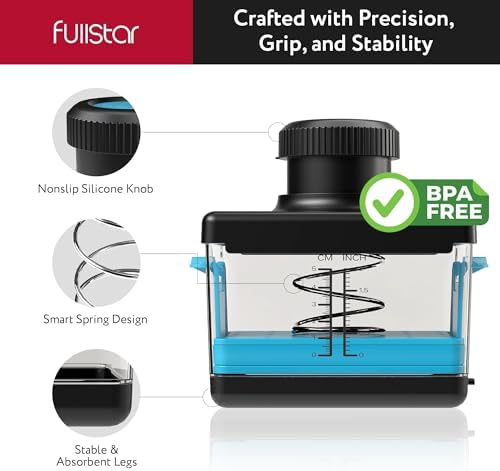 Fullstar 2-in-1 Tofu Press & Cutter, Dishwasher Safe, BPA-Free, Press Box for Extra Firm & Silken Tofu (Blue)