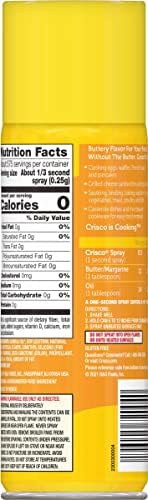 Crisco No-Stick Cooking Spray, Butter, 6 Ounce (Pack of 2)