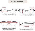 Eyekepper 4-pack Rimless Reading Glasses Women Men Half Moon Readers +2.50