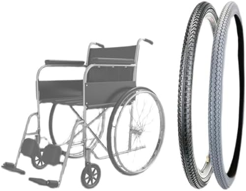 20/22/24x1 3/8 Wheelchair Solid Tire, No Inflation Required, Black and Gray, Explosion-Proof and Durable(Gray,24 inches)