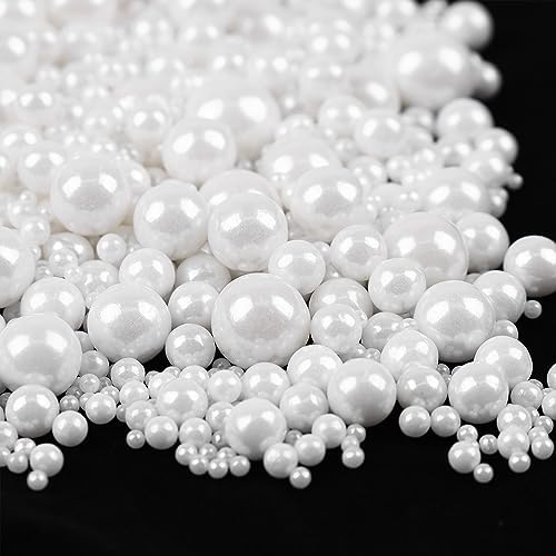 White Pearls Sprinkles for Cake Decorating 3.5 Ounces, Edible Sugar Candy Cupcake Topper, Cookies, Ice Cream Toppings Cake Decorations for Wedding Party Anniversary