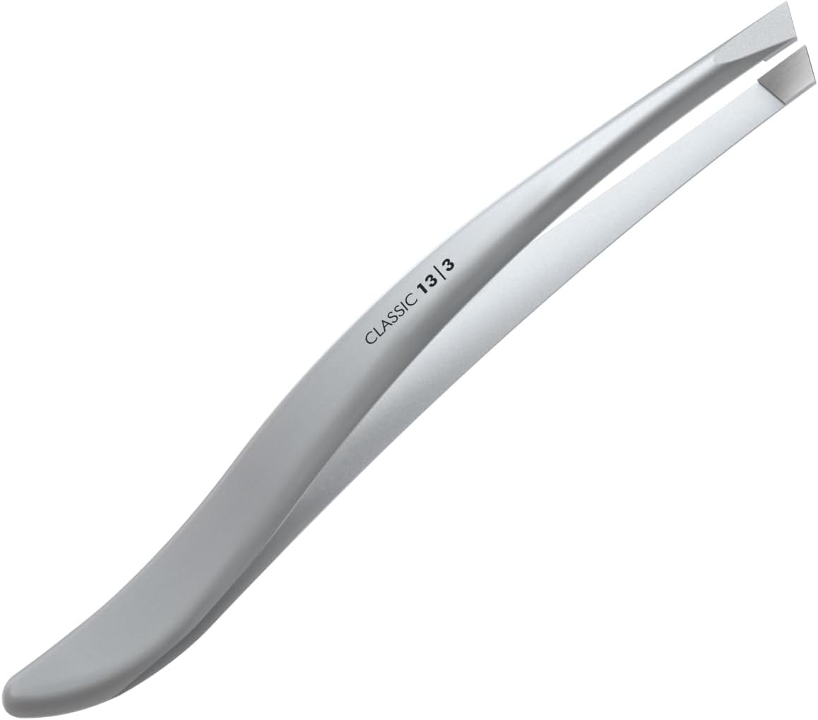 STALEKS CLASSIC 13 Type 3 Eyebrow Tweezers – Wide Beveled Stainless Steel with Elegant Handles for Thick Brows & Home Use