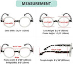 Eyekepper 4-Pack Round Reading Glasses for Women Retro Readers Eyeglasses +3.00